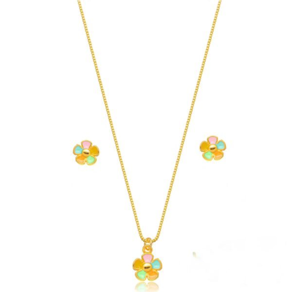 CONJUNTO FLOR ESMALTADA 1