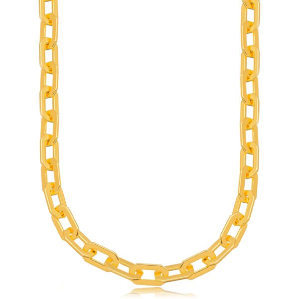 Choker Elos Liso Confeccionados em Banho de Ouro Amarelo 18K.