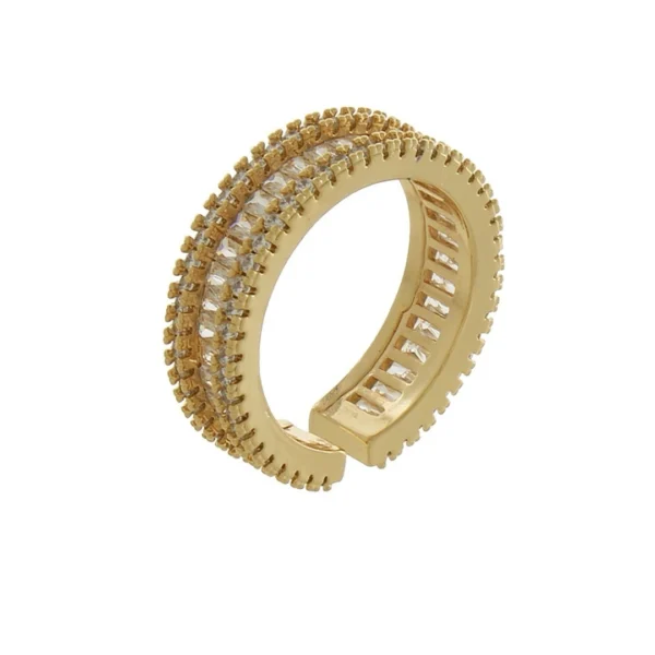 DETALHES DO PRODUTO Anel em zircônia confeccionada em Banho de Ouro Amarelo de 18K. Anel Largura: 0,6cm Peso: 4,5 Ajustável para todos os tamanhos