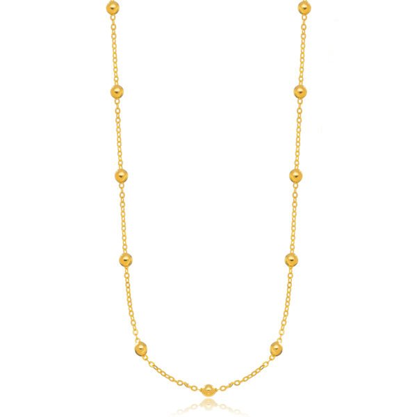 Colar Bolas Confeccionado em Banho de Ouro Amarelo 18K.