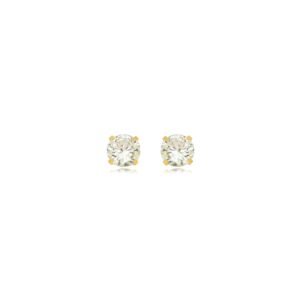 Brinco Infantil Confeccionado em Banho de Ouro Amarelo 18K. Brinco Altura: 3mm Largura: 3mm