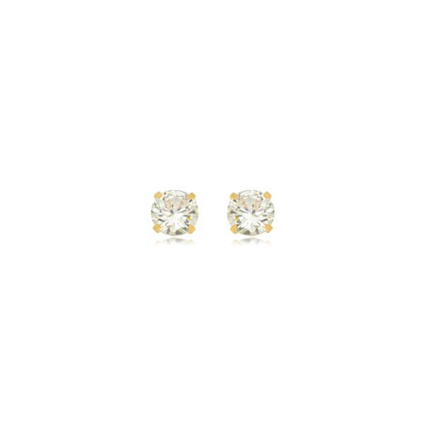 Brinco Infantil Confeccionado em Banho de Ouro Amarelo 18K. Brinco Altura: 3mm Largura: 3mm