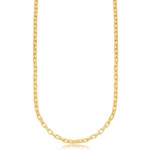 Colar Elos Lisos Confeccionado em Banho de Ouro Amarelo de 18K. Colar Comprimento: 55cm com extensor Fecho: Lagosta